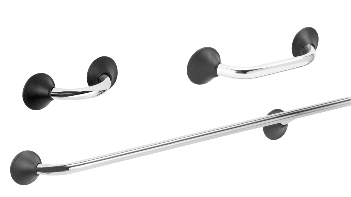 Linido rechte wandbeugel - ergogrip 80 cm - antraciet - 1 st