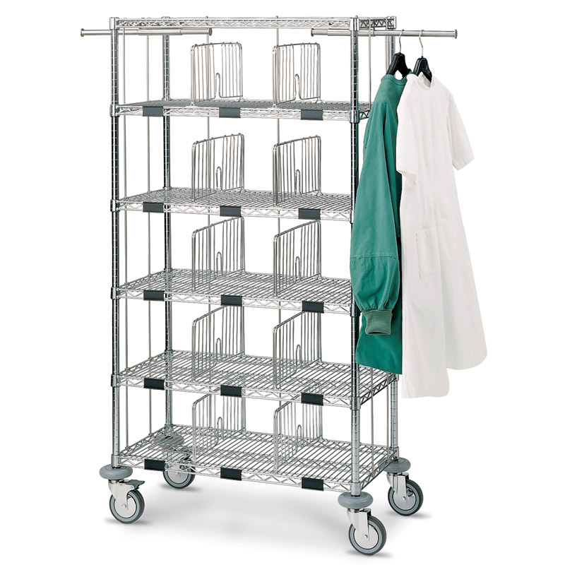 Mosys linnenwagen - 15 vakken - 2 telescopische kledingrails - 910 x 455 x 1750 mm - 1 st