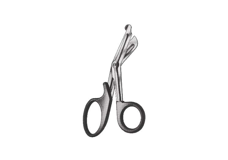 Verbandschaar met zwart handvat - stomp/stomp - 16 cm - 1 st