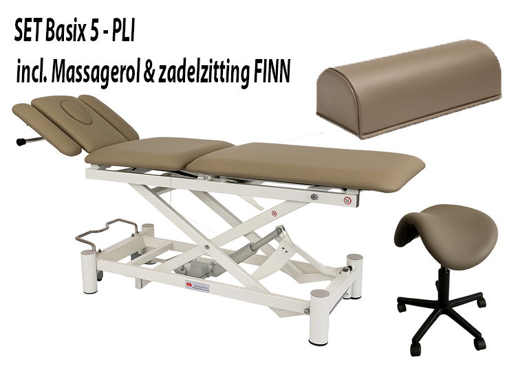 Set Basix 5 met PLI - elektrische rondomschakelaar - incl. massagerol en zadelzitting FINN - 70 cm - Kleur Fresh
