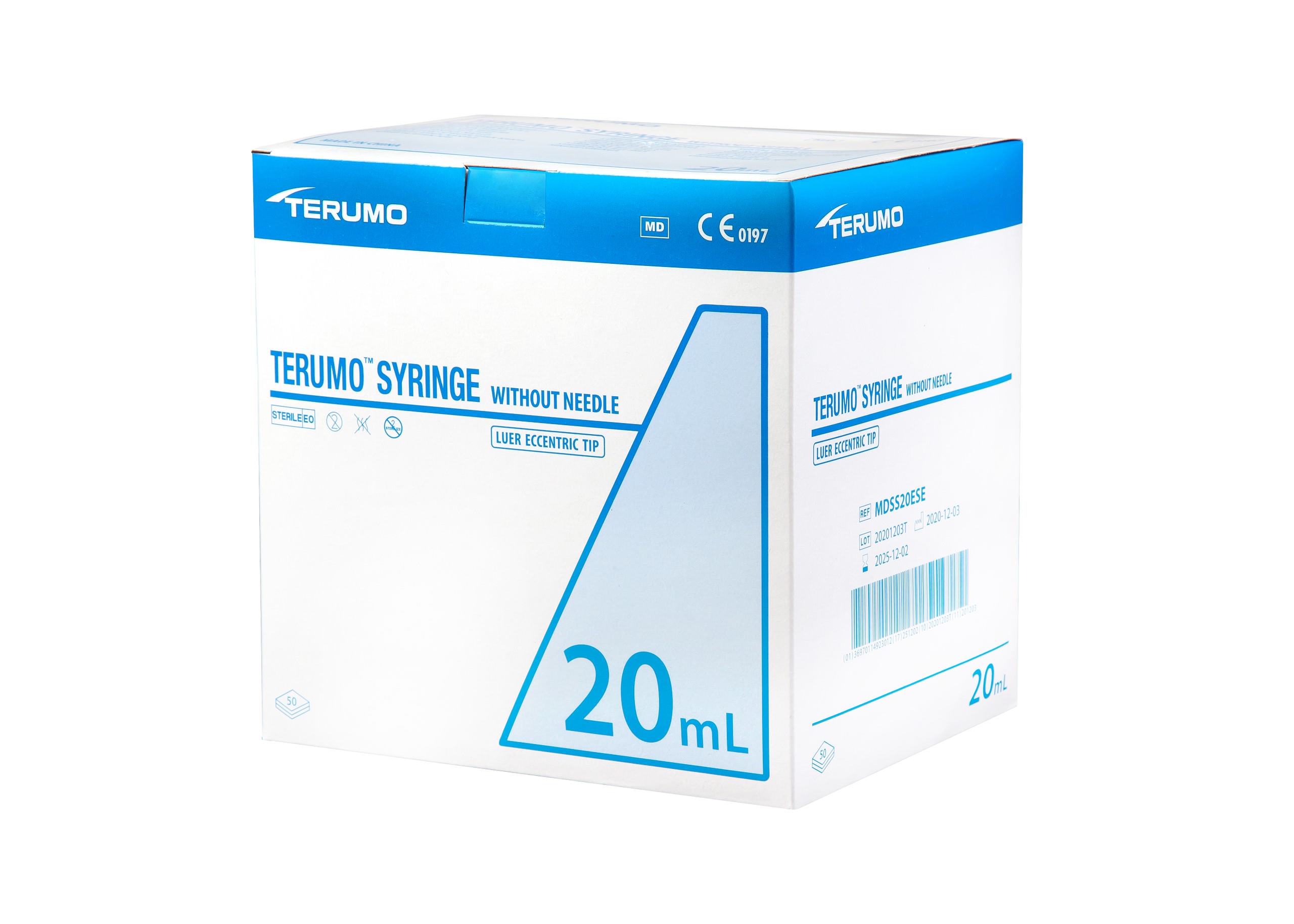 Terumo spuiten - 3-delig - luer slip - excentrisch - 20 ml - 1 x 50 st
