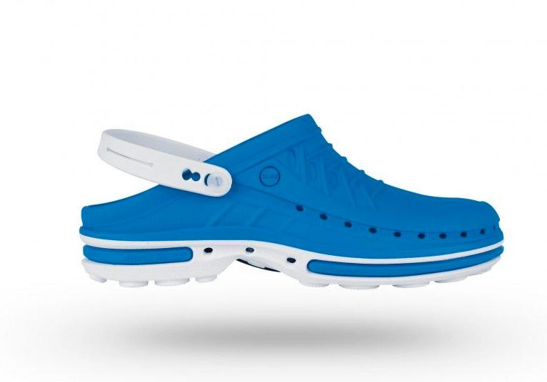Klomp Clog 07 met riem - Wit/Blauw - maat 47/48 - 1 paar