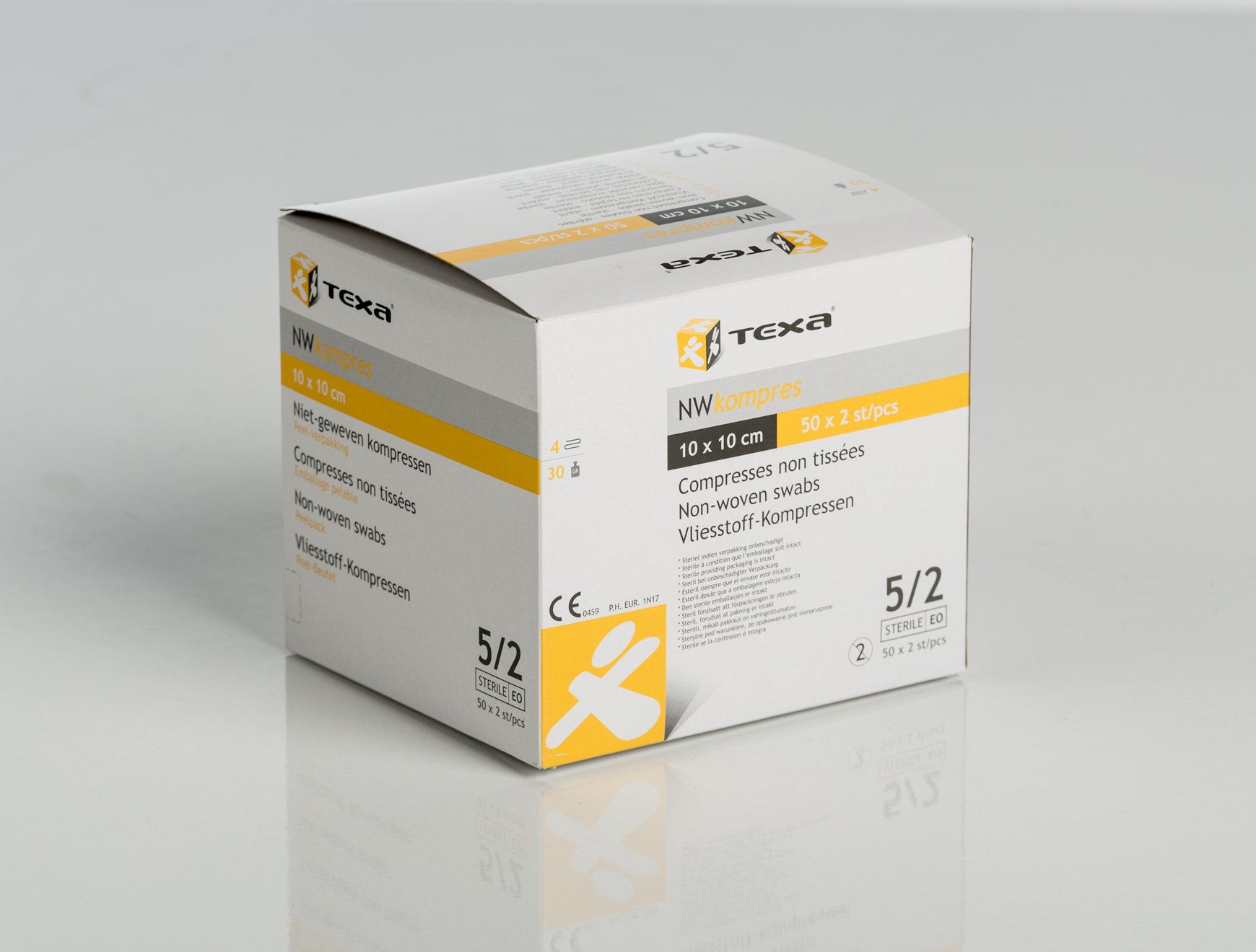 Texa® non-woven kompressen - steriel - 10 x 10 cm - 50 x 2 st
