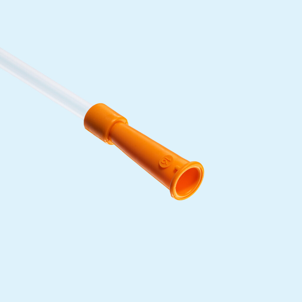Vrouwesonde PVC - wegwerp - oranje - CH16 - 23 cm - steriel - 1 x 100 st