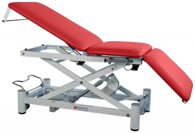 Table d'examen Praxis 3 Elite - hauteur variable hydraulique - roues - revêtement Fresh - Sunrise - 1 pc