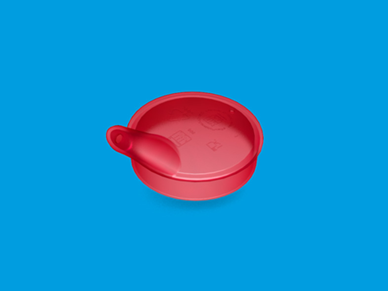 Deksel 806 - opening 4 mm - transparant rood - 1 st
