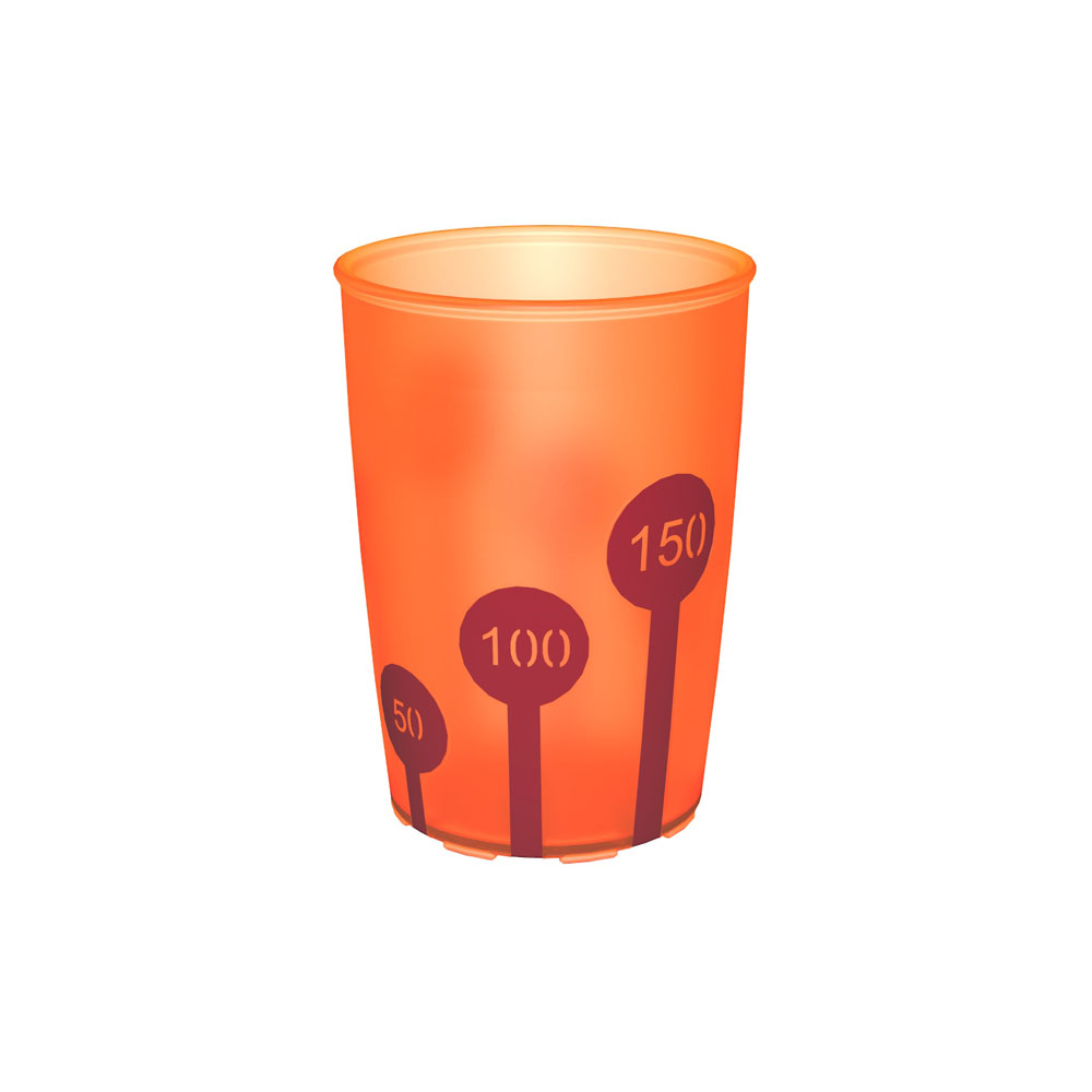 Drinkbeker 820 - oranje met rood decor - 250 ml - 1 st