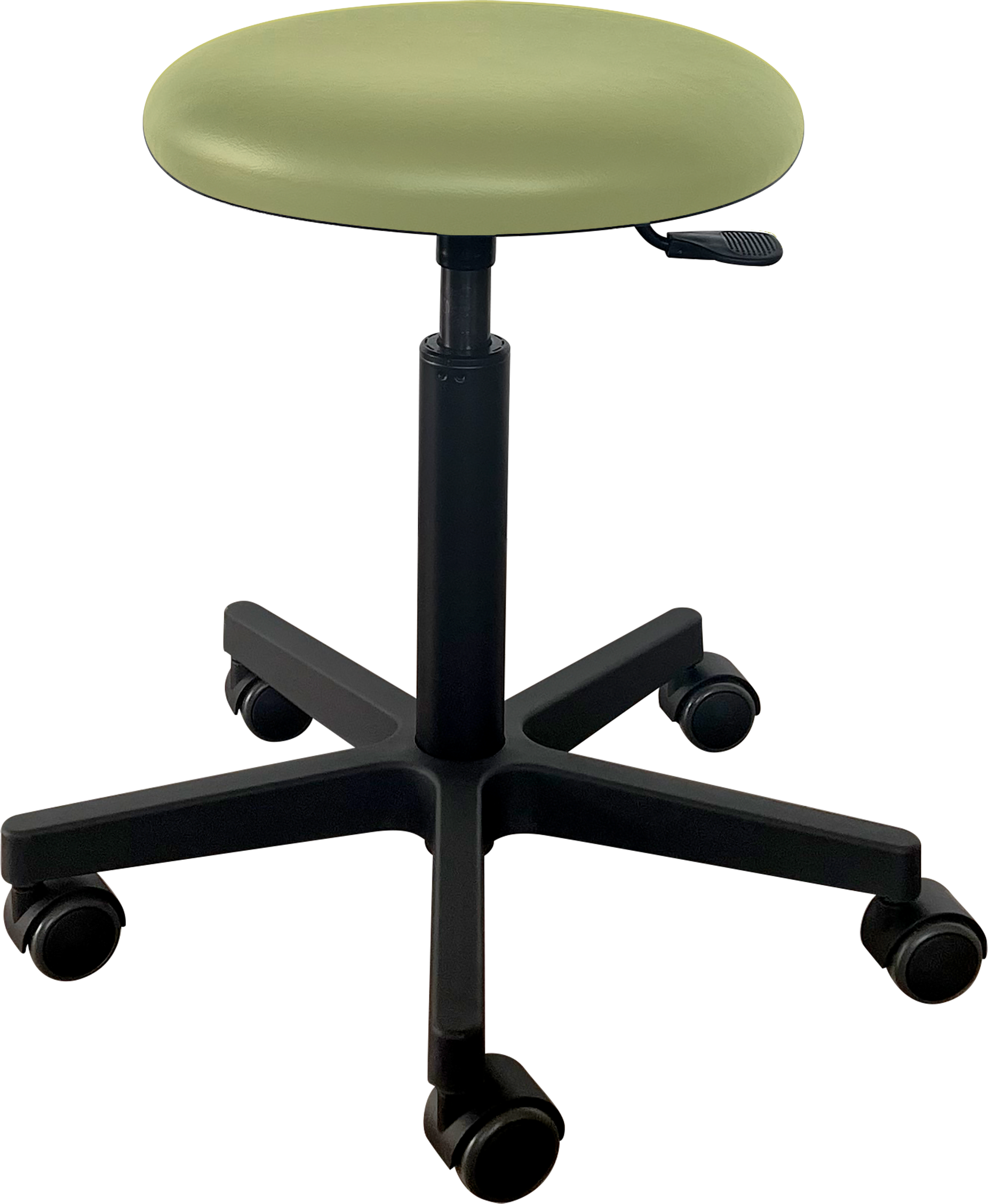 Tabouret Saar - zwarte kunststof - 5 wielen - 52 - 72 cm - Fresh bekleding - Pomelo - 1 st