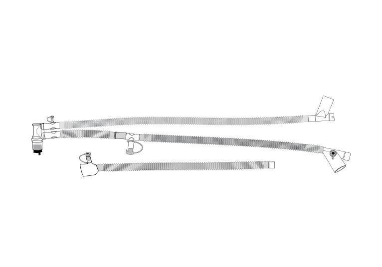 Infant cont. flow circuit with chamber AH290, Single- limb, heated wire 4" - 1 x 10 pcs