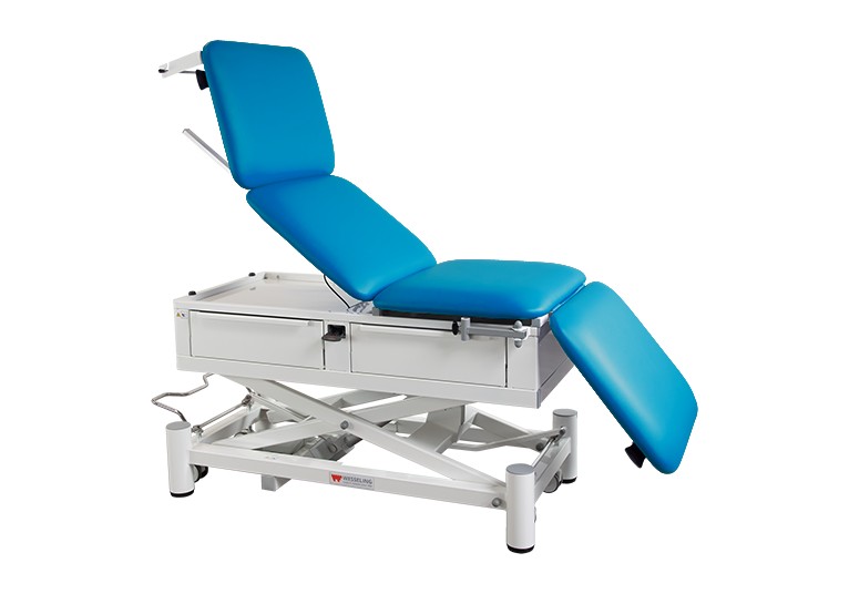 Onderzoekstafel Praxis 4 Comfort Elite - elektrisch in hoogte verstelbaar - Pagode Blue - 1 st