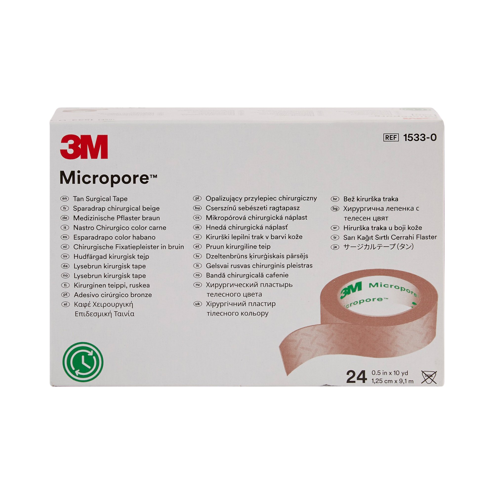 3M™ Micropore™ - 1,25 cm x 9,14 m - brun - 1 x 24 pcs