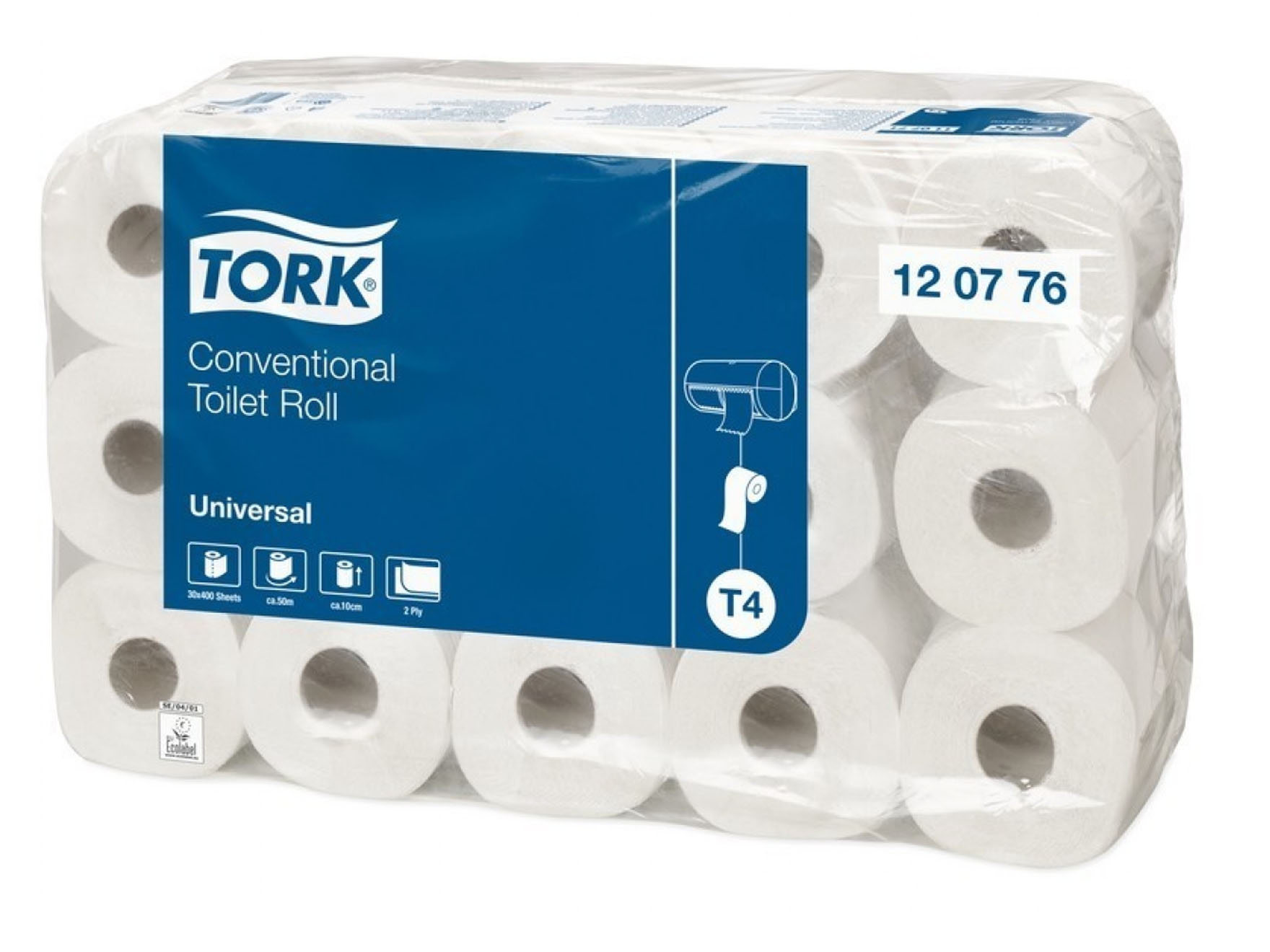 Tork Papier toilette traditionnel- 2-plis - 198 feuilles - 16 x 6 roul.