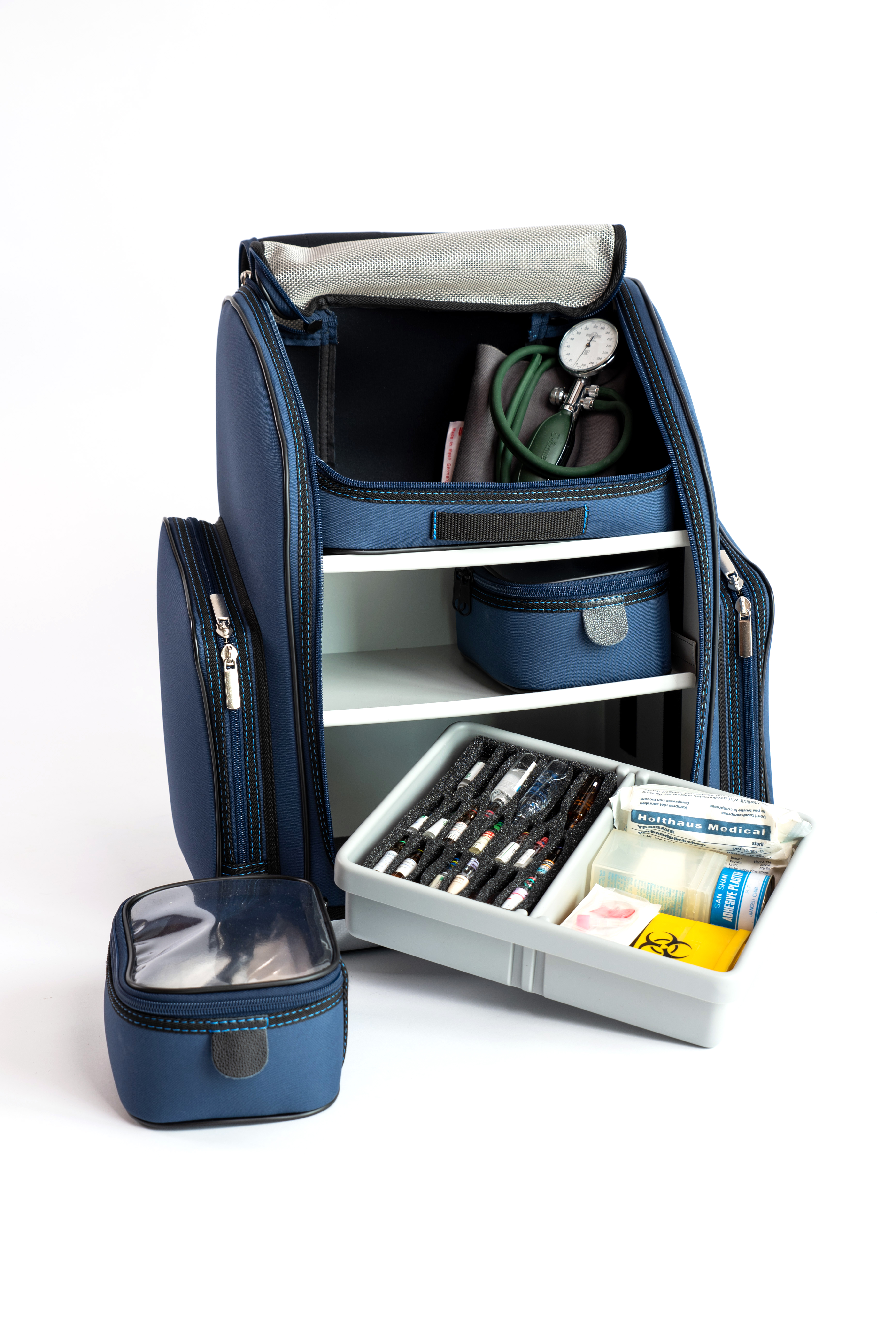 Mallette Bollmann GoLight chariot - 3,8 kg - nylon - bleu - 1 pc