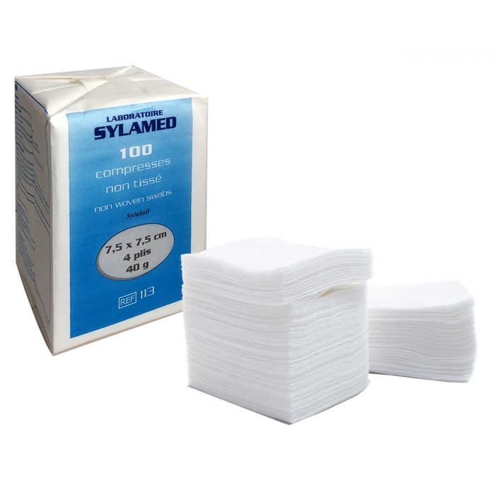 Sylasoft compresses non-tissées - 7,5 x 7,5 cm - non-stériles - 50 x 100 pcs