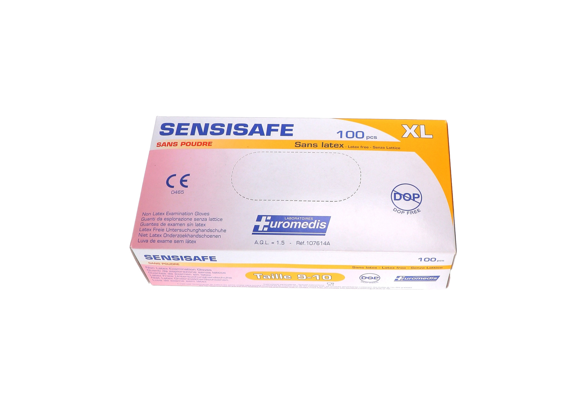 Sensisafe gants stretch vinyl non poudrés - crème - non-stériles - XL - 10 x 100 pcs