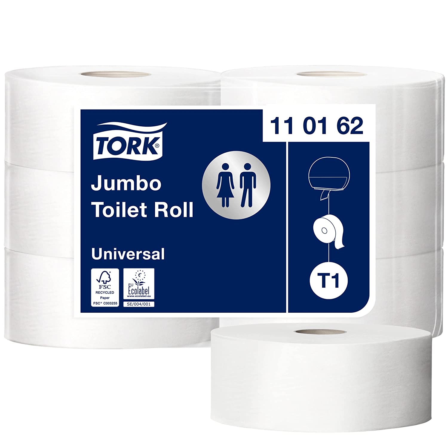 Tork advanced toilet jumbo roll T1 - 1-laags - 10 cm x 500 m - wit - 6 rollen