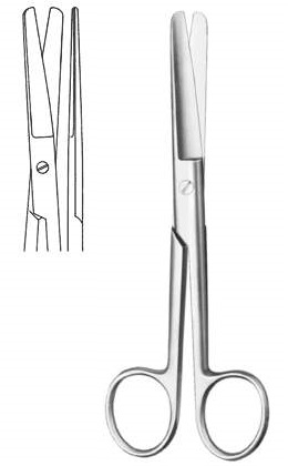 Standaard schaar - recht - stomp/stomp - 14 cm - 1 st