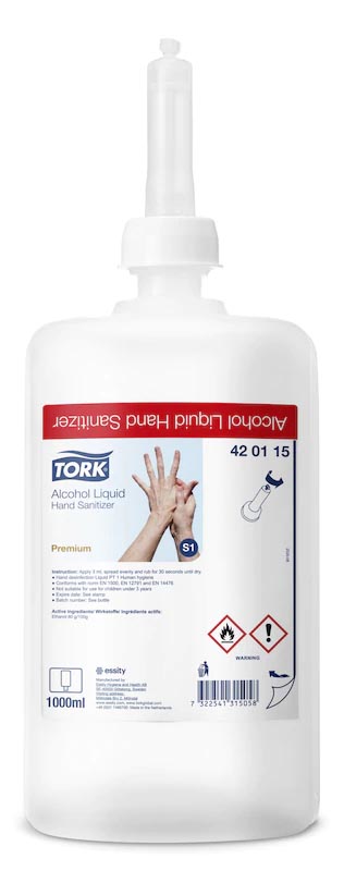 Tork Premium vloeibare alcohol voor handdesinfectie - S1 - 6 x 1 l