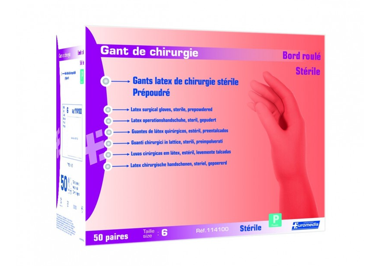 EUROMEDIS Handschoenen - latex - steriel - licht gepoederd - XL (9) - 50 paar