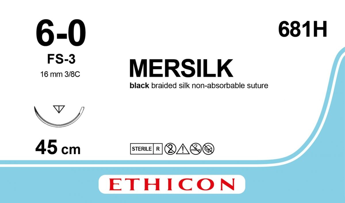 PERMA-HAND™ silk hechtdraad 6/0 - 16 mm - 45 cm - 681H - 36 st