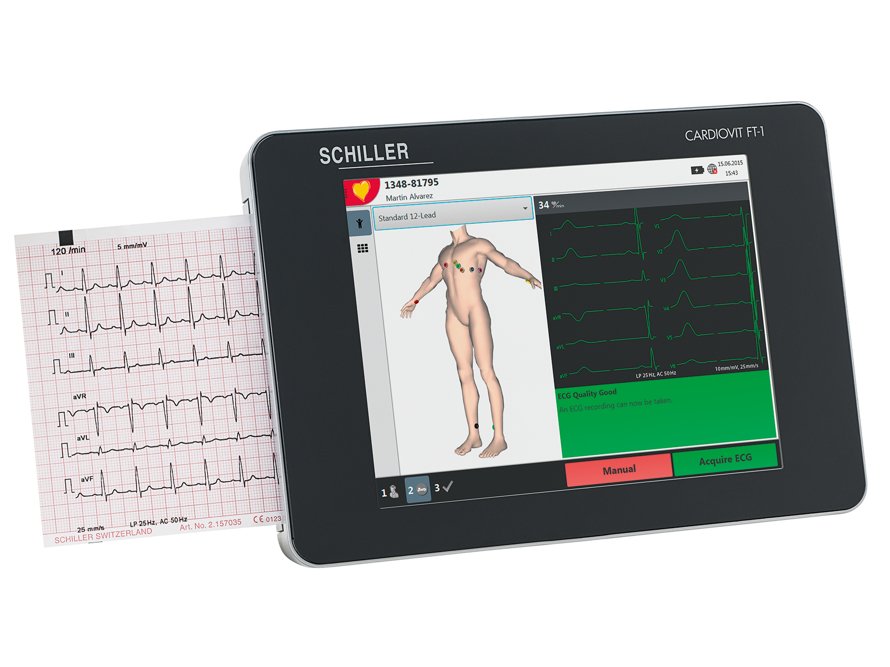 Schiller Cardiovit FT-1 avec logiciel ETM pour Windows