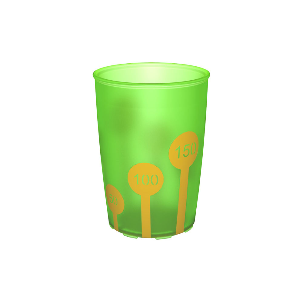 Gobelet 820 - anti-dérapant - 250 ml - vert avec motifs jaunes - 1 pc