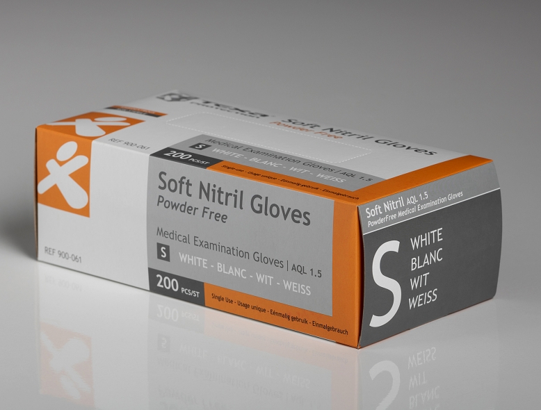 Gants d'examen Soft Nitrile - non-stérils - blanc - S - 1 x 200 pcs