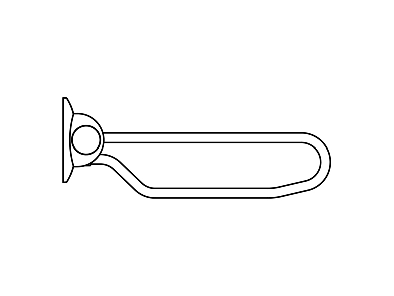Linido appui rabattable 80 cm - inox poli - blanc - 1 pc