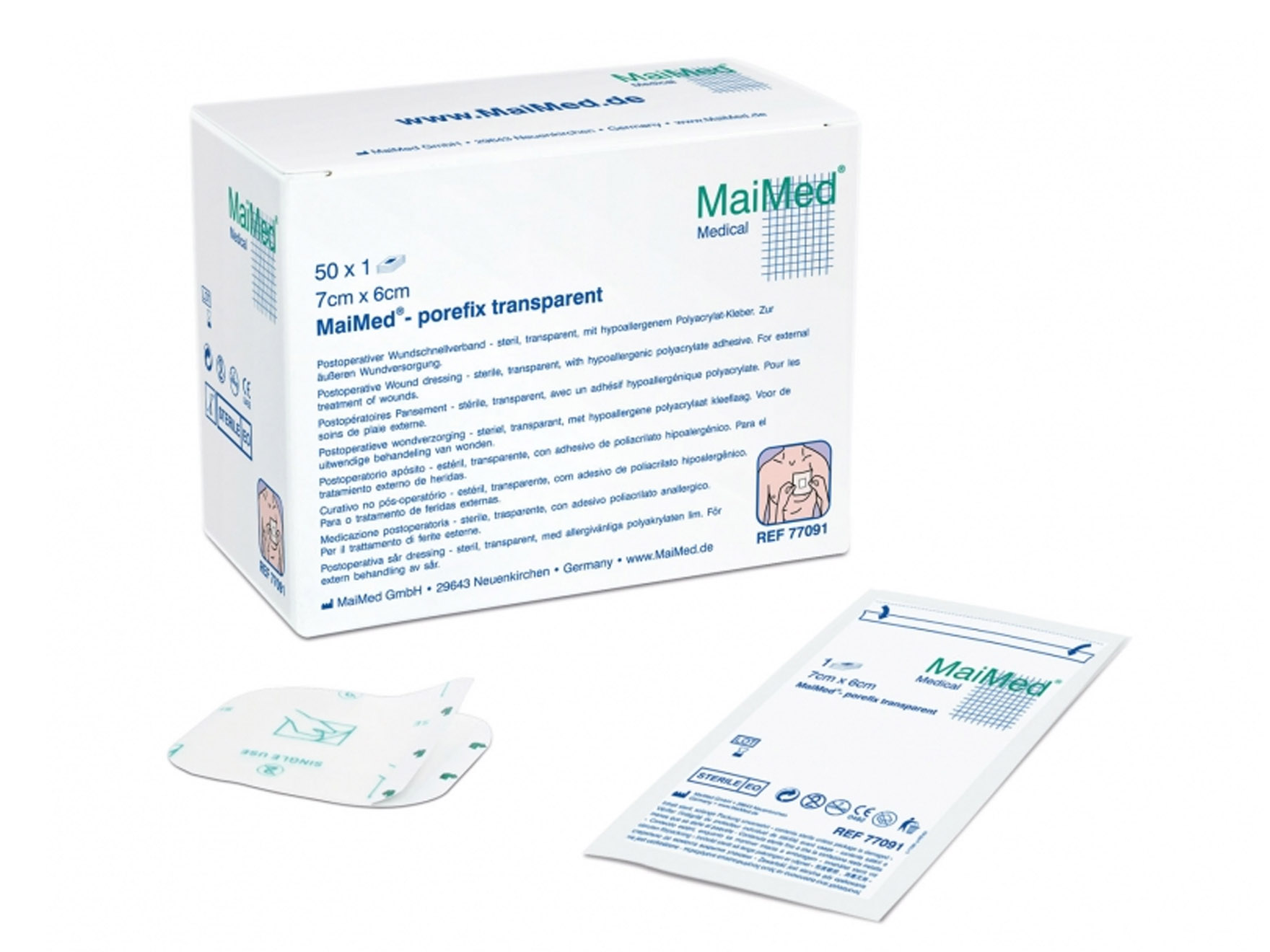 MaiMed®-porefix transparent - 6 x 7 cm - 1 x 50 st