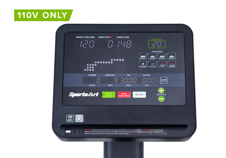 SportsArt Essentials Vélo couché Line Eco-Natural C565R - auto-alimenté - écran LED