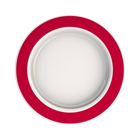Asymmetrisch bord 921 Ø 27 cm - wit-rood - 1 st