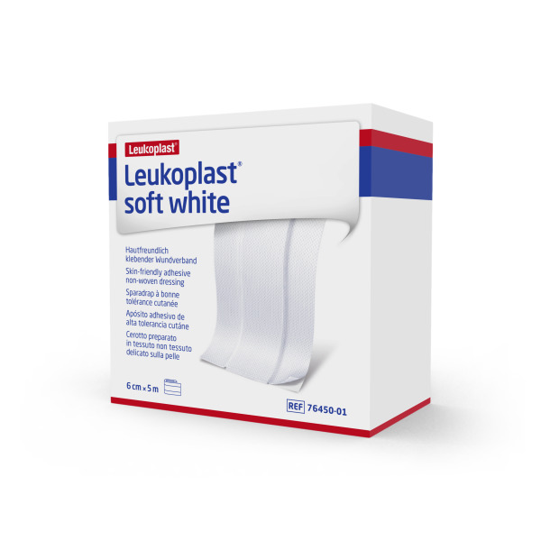 Leukoplast® soft white - op rol - 6 cm x 5 m - 1 st