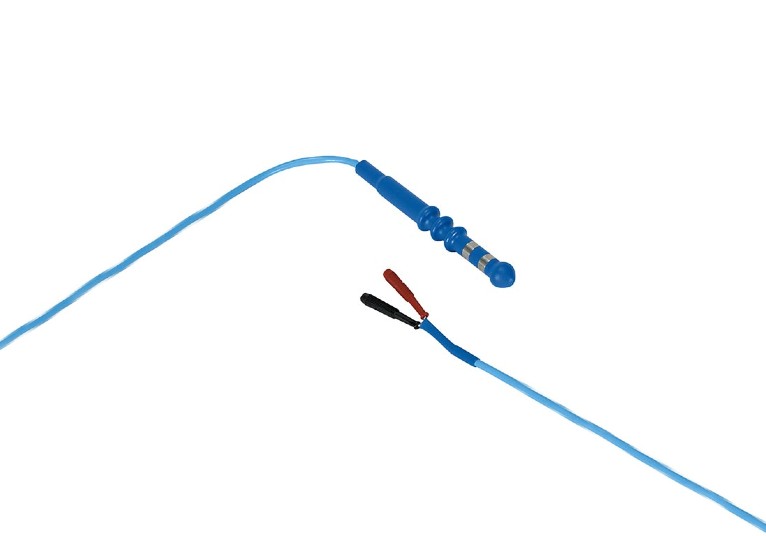 Electrode anale - 2 anneaux avec câble fixe - fiche femelle 2 mm