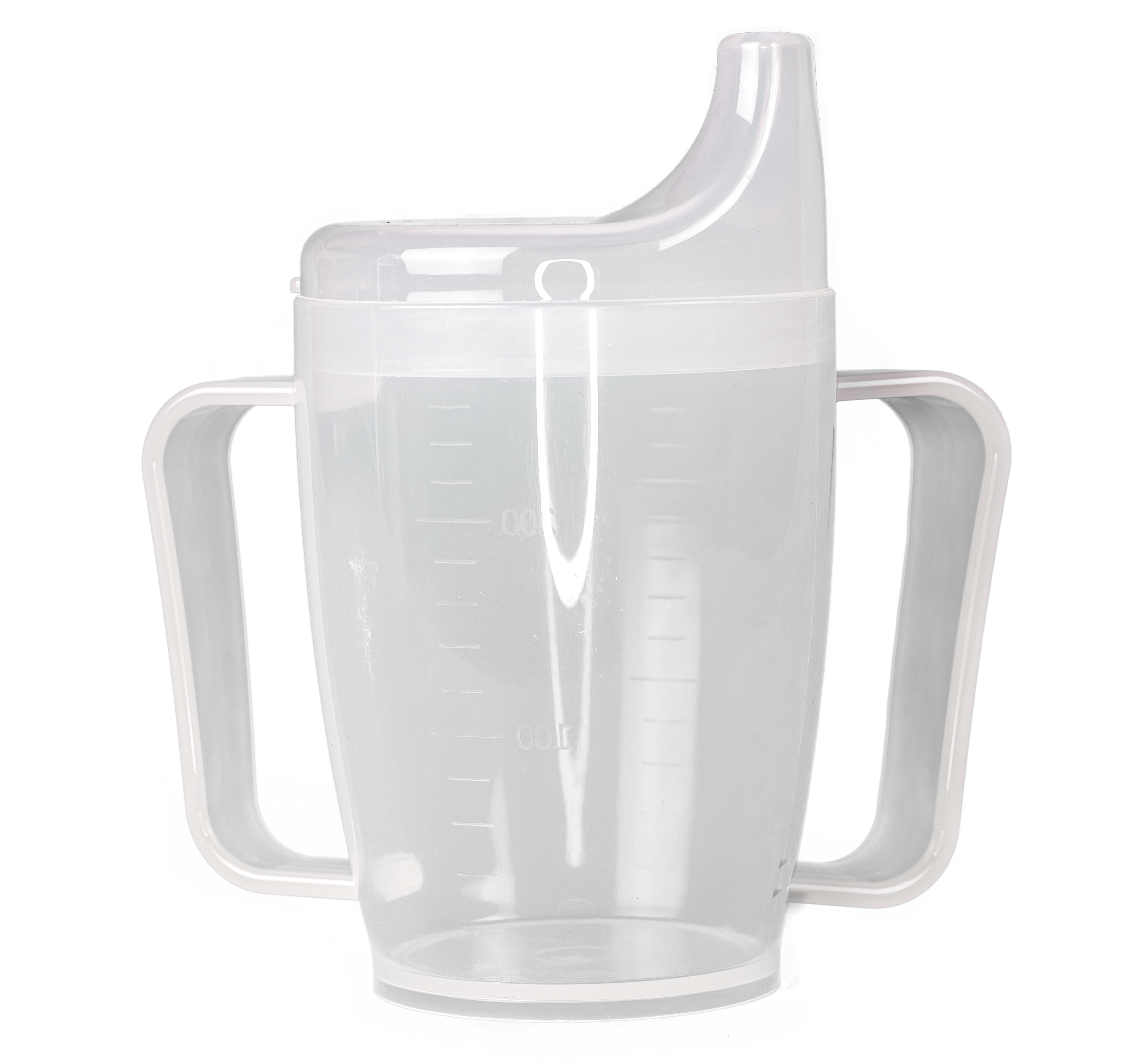 Beker - 250 ml -  deksel 12 mm - 2 handvatten - transparant - 1 st