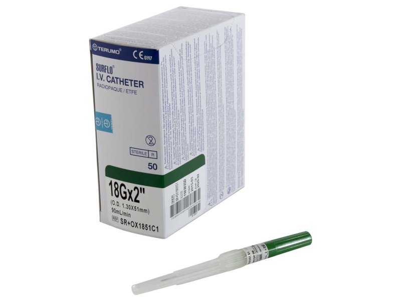 Surflo™ I.V. cathéter - 18G x 51 mm - vert - 50 pcs