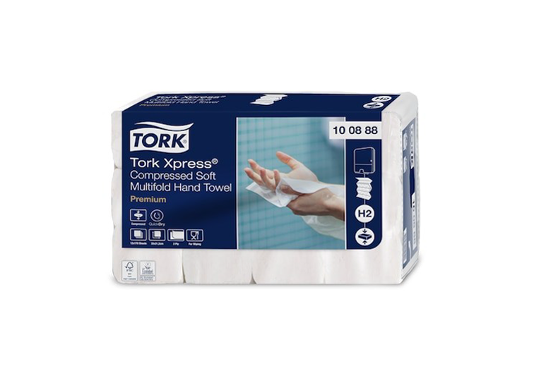 Tork Xpress® gecomprimeerde zachte multifold handdoek- H2 - 2-laags - 21,2 x 32 cm - 12 x 170 vellen
