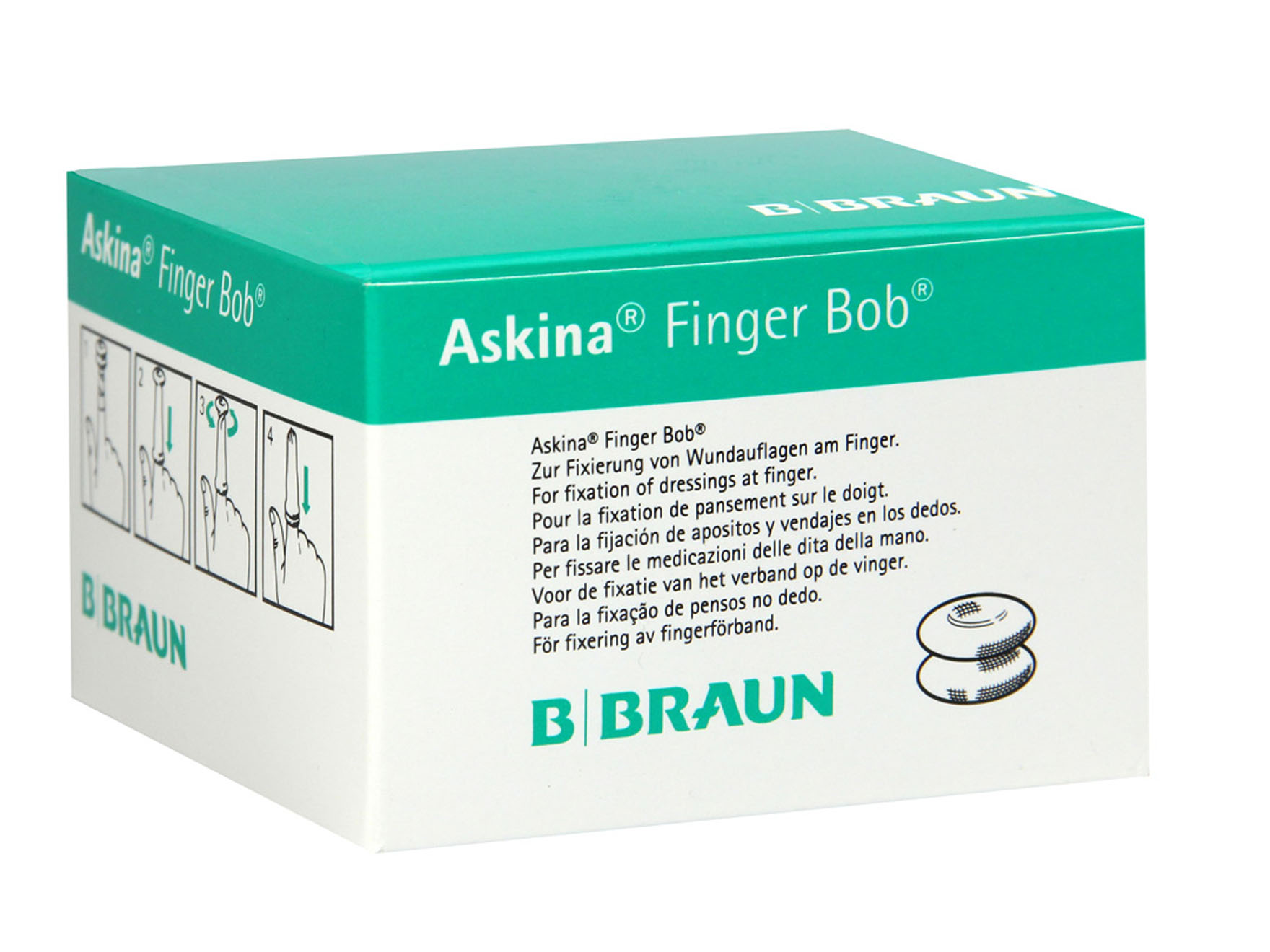 Fingerbob medium - wit - 1 x 50 st