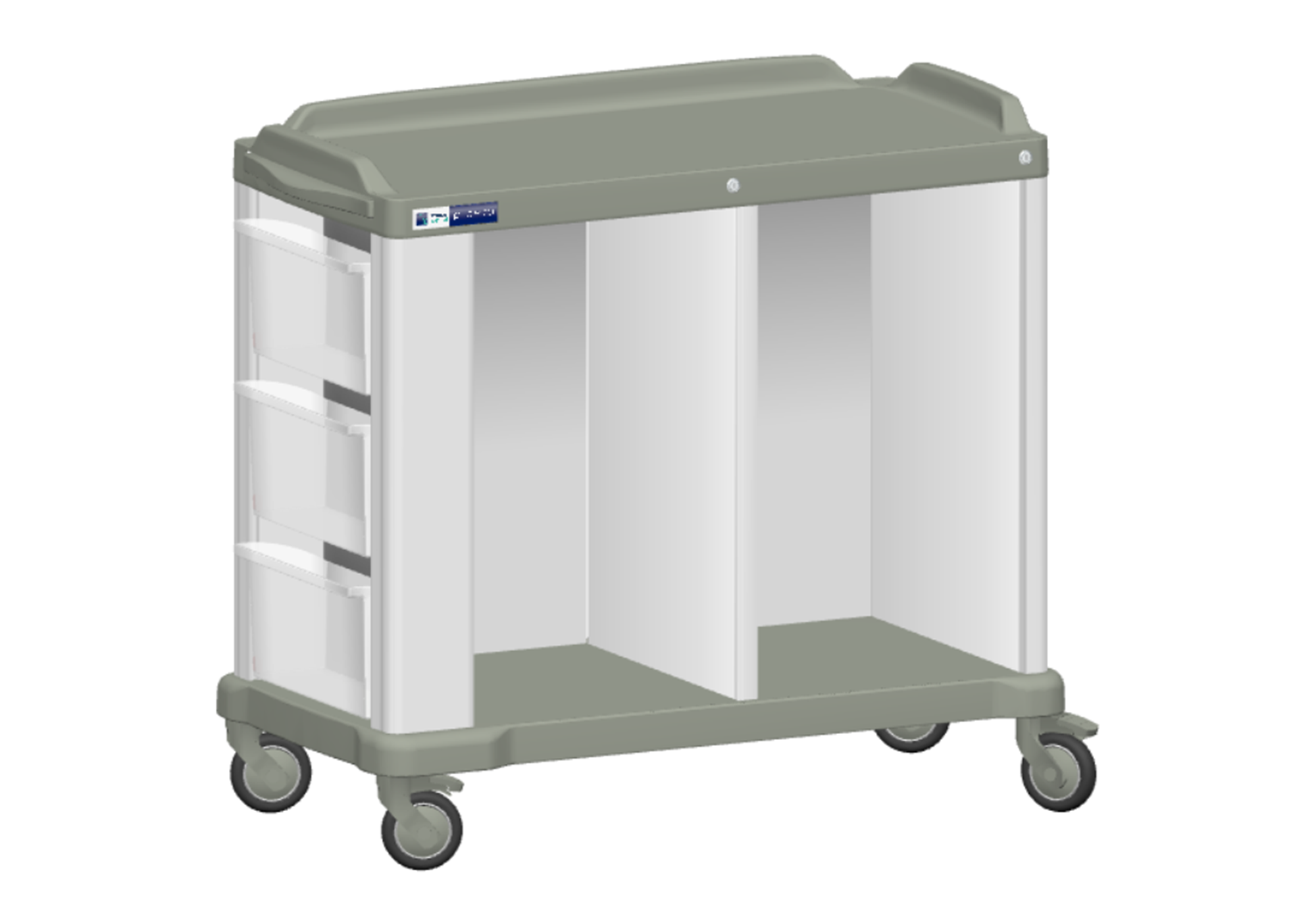 Presto Double zonder laden - blauw - 1115 x 594 x 1015 mm - 1 st
