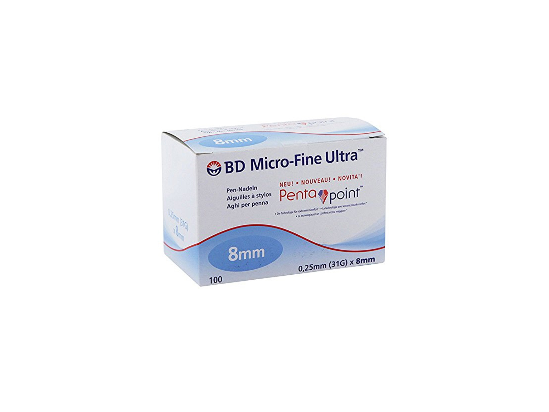 Micro-Fine™ aiguilles pour stylo injecteur - 31G x 8 mm - bleu - 1 x 100 pcs