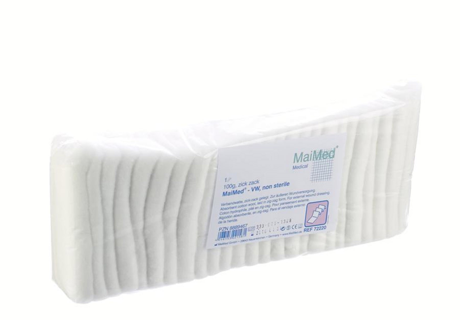 Hydrofiele watten - zigzag - 100 g - 1 st