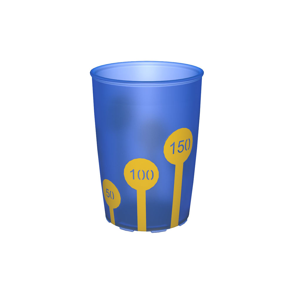 Drinkbeker 820 - blauw met geel decor - 250 ml - 1 st