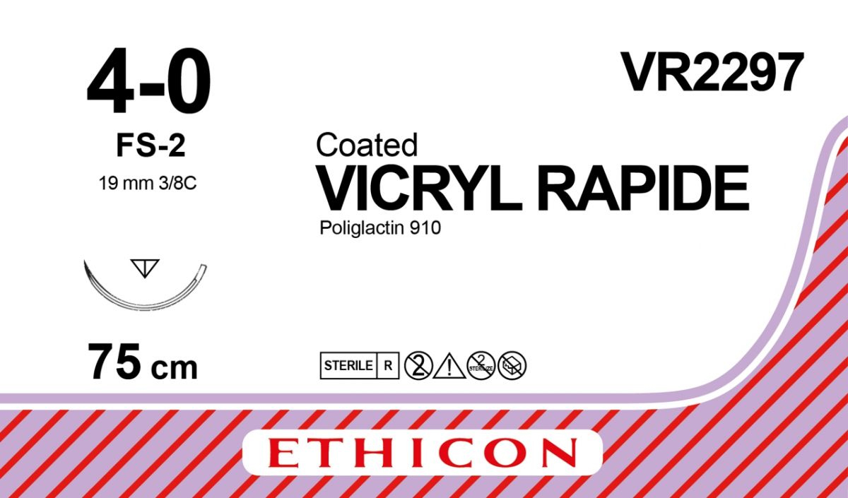 VICRYL RAPIDE™ fil de suture 4/0 - 19 mm - 75 cm - VR2297 - 36 pcs