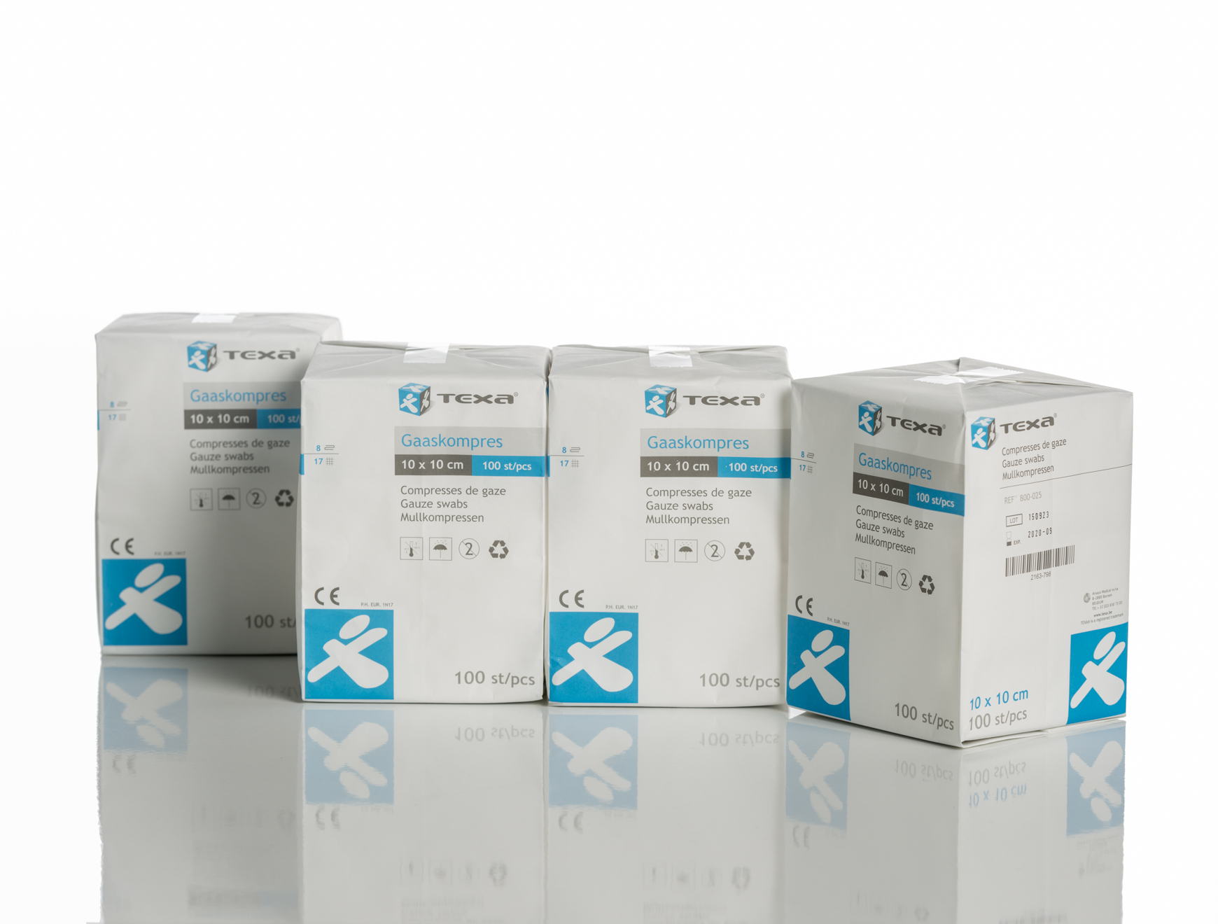 Texa® gaaskompressen - niet-steriel - 10 x 10 cm - 10 x 100 st
