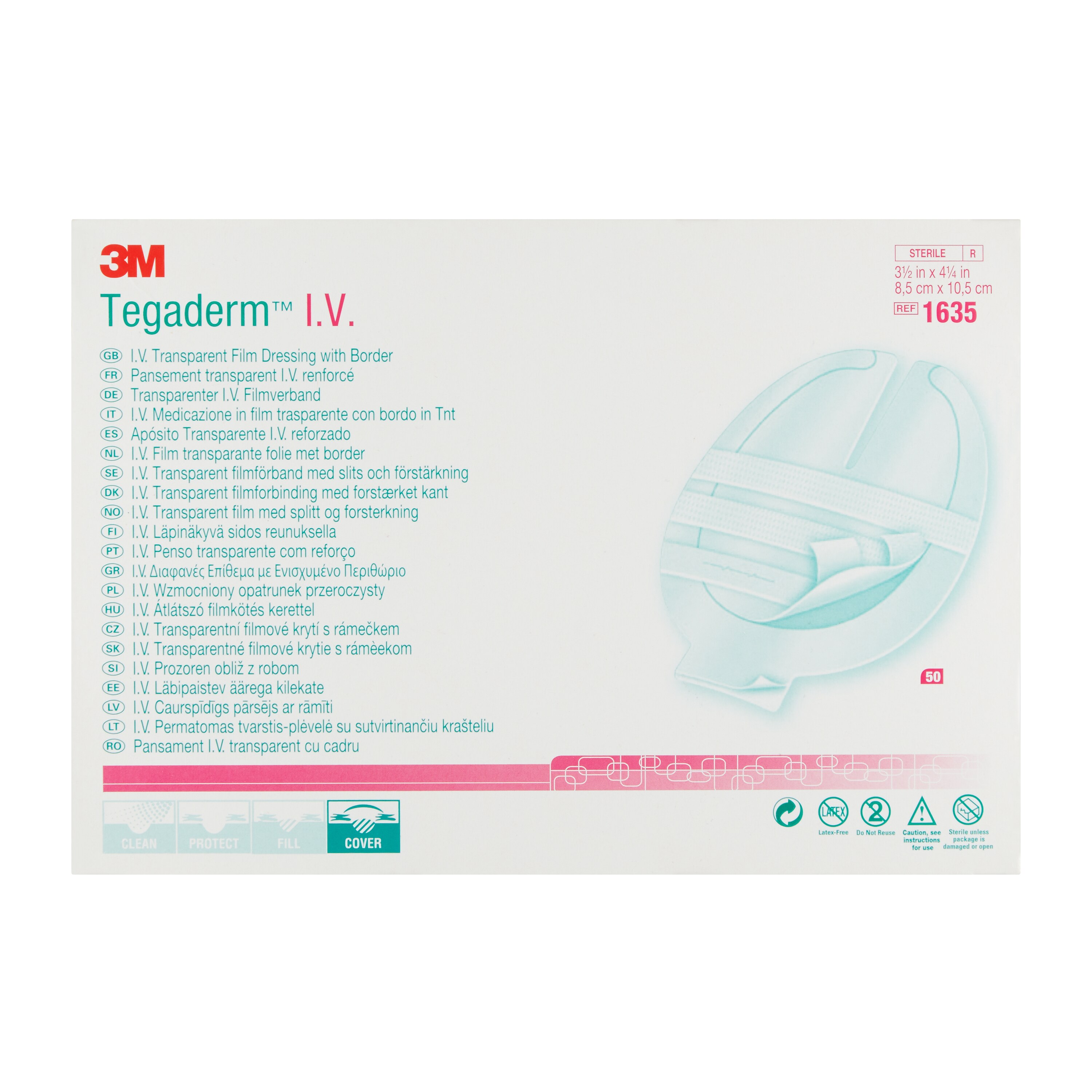 3M™ Tegaderm™ I.V. - 8,5 x 10,5 cm - 1 x 100 st