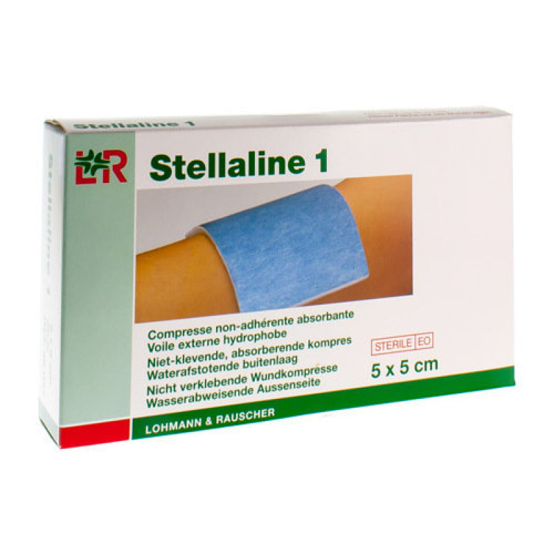 Stellaline® - niet-inklevende kompressen - steriel - 5 x 5 cm - 1 x 26 st