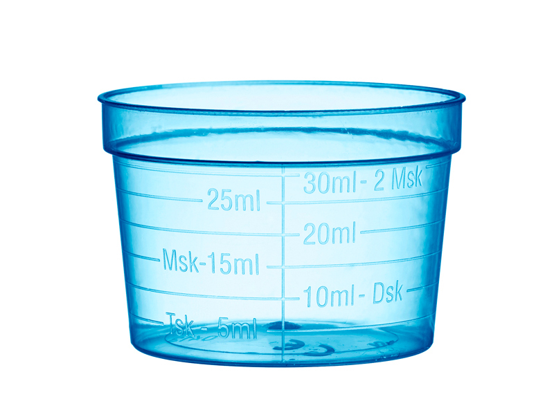 medicatiepotjes - breed - 30 ml - transparant blauw - 40 x 50 st