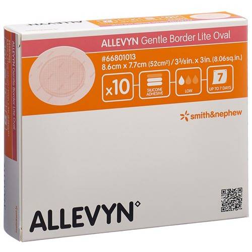 Allevyn - gentle border lite oval - 7,7 x 8,6 cm - 10 st