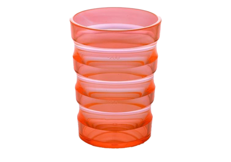 Gobelet à sillons - transparent orange - 200 ml - 1 pc