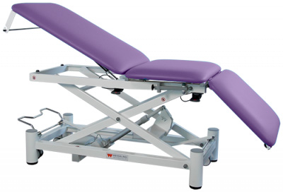 Table d'examen Praxis 3 Elite - hauteur variable hydraulique - roues - revêtement Fresh - Lavendel - 1 pc