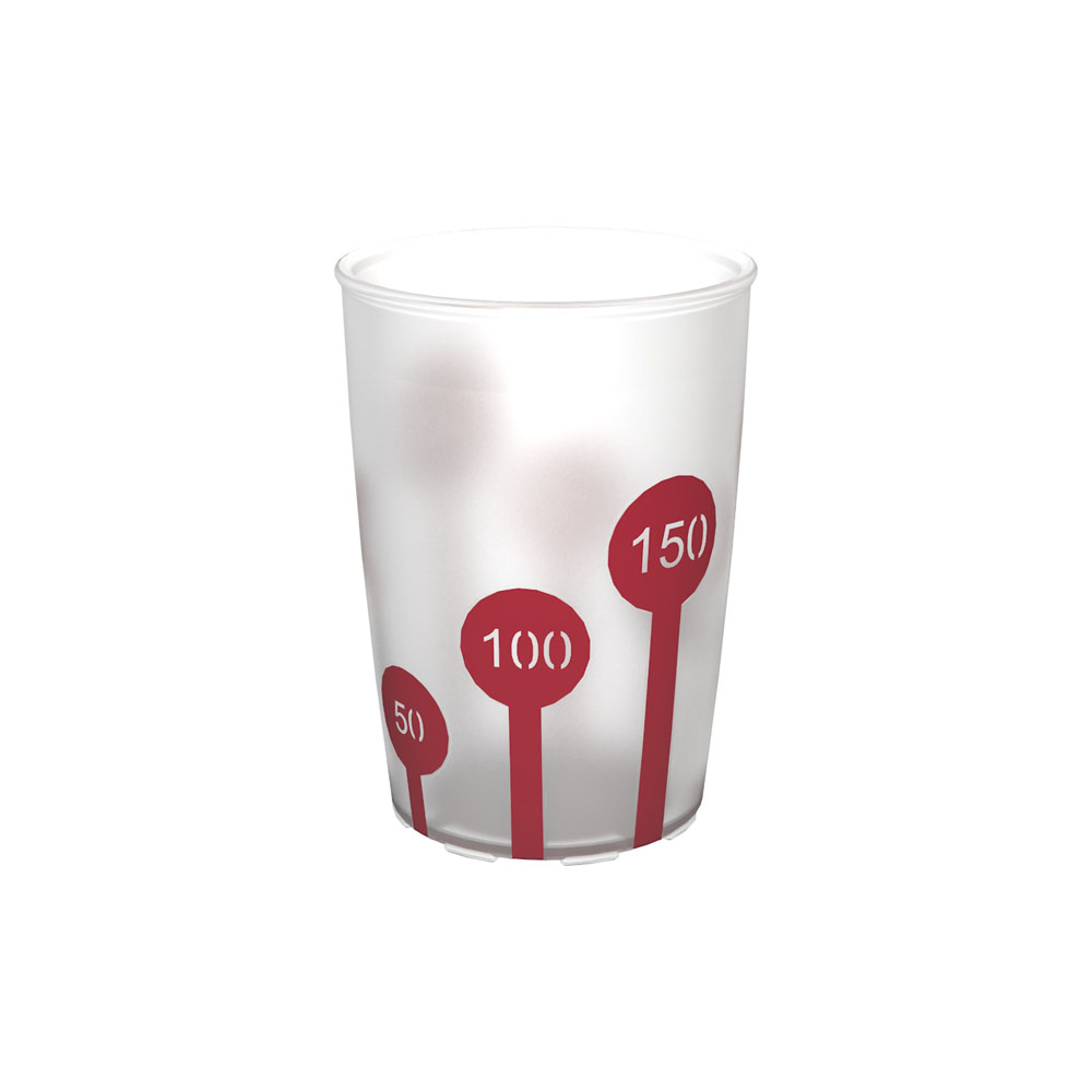 Drinkbeker 820 - naturel met rood decor - 250 ml - 1 st
